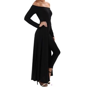 Funfash Women Black Pants Leggings Cape Jumpsuit